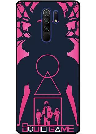 Силиконовый чехол бампер для xiaomi redmi 9 игра в кальмара squid game