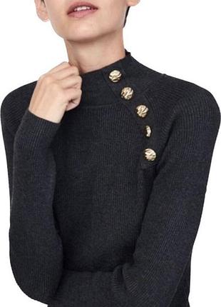 Zara светр світшот лонгслив в рубчик ґудзиками s /26.