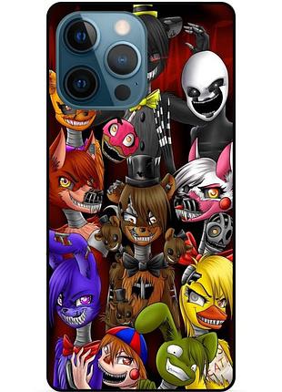 Силиконовый бампер чехол для iphone 13 pro max с рисунком freddy аниматроники фредди