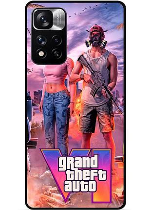 Силіконовий бампер чохол для xiaomi redmi note 11 pro plus 5g з малюнком gta гта