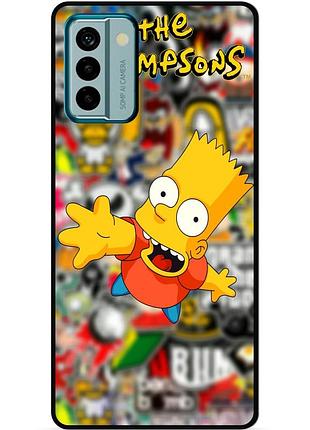 Чехол силиконовый бампер для nokia g22 с рисунком симпсоны simpsons бард