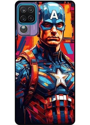 Силіконовий бампер чохол для samsung a22 з малюнком капитан америка marvel captain america