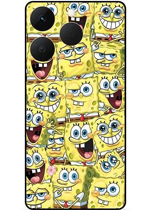 Силиконовый чехол бампер для realme 15t с рисунком губка боб sponge bob