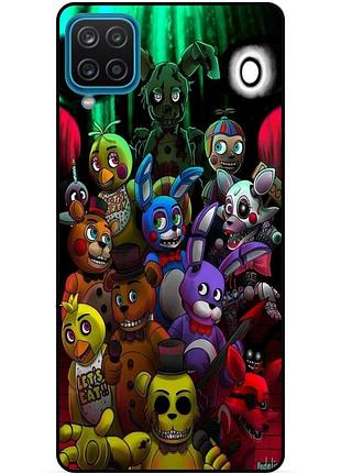 Силиконовый бампер чехол для samsung m12 с рисунком freddy фредди аниматроники