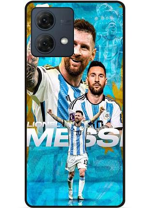 Силиконовый бампер чехол для motorola moto g84 с рисунком messi месси