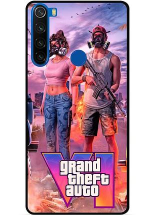 Силиконовый чехол бампер для xiaomi redmi note 8t gta гта