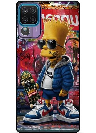 Чехол силиконовый бампер для samsung a12 с рисунком барт симпсон marvel simpsons