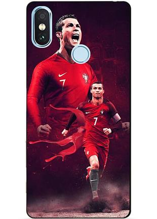Силиконовый бампер чехол для xiaomi redmi note 6 pro с рисунком ronaldo португалия роналдо