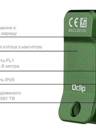 Фонарь olight oclip ц:od green