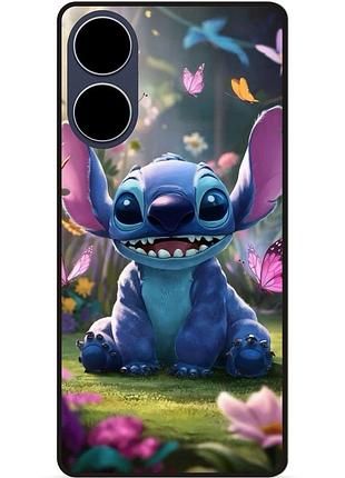 Силиконовый бампер чехол для oppo a58 стич и лило stitch