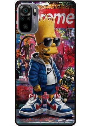 Чехол силиконовый бампер для xiaomi poco m5s с рисунком барт симпсон marvel simpsons