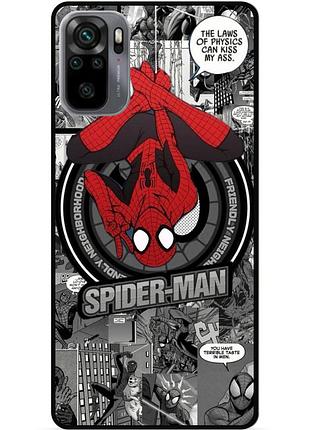 Силиконовый чехол бампер для xiaomi redmi note 10s с рисунком человек паук spider man