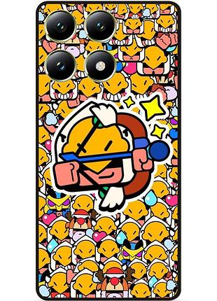 Силіконовий чохол бампер для xiaomi 14t стікери бравл бо brawl