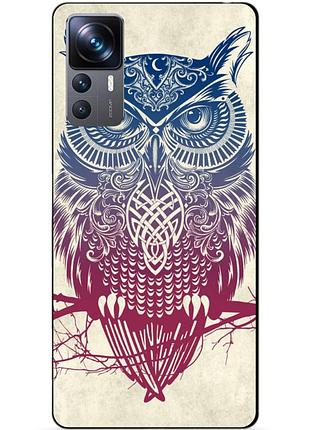 Силіконовий чохол бампер для xiaomi 12t pro з малюнком сова