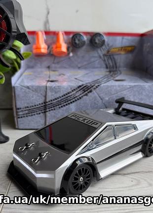 Машинка для дрифту 19 см на радіокеруванні tesla cybertruck сіра 4x4 1:24 / радіокерована дрифт машинка /
