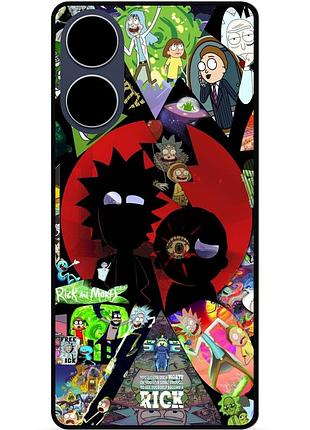 Силіконовий чохол бампер для oppo a38 з малюнком rick and morty рік і морті