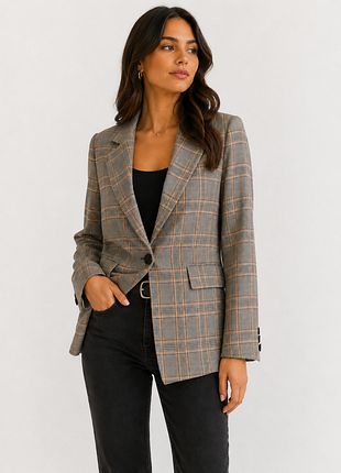 Пиджак в клетку pull &amp; bear outer woman в клетку размер xs 24