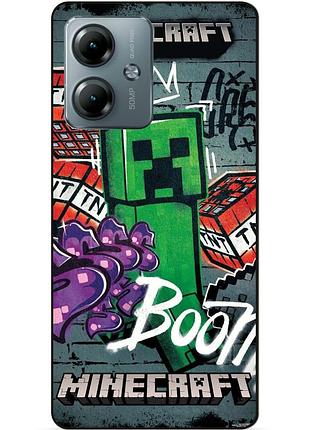 Силіконовий чохол бампер для motorola moto g14 з малюнком майнкрафт minecraft