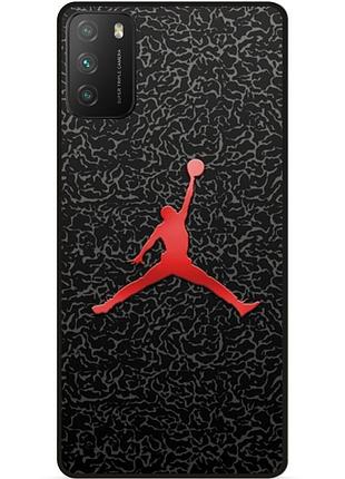 Силіконовий чохол бампер для xiaomi poco m3 з малюнком jordan джордан