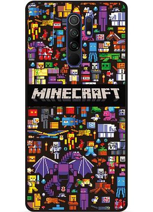 Силиконовый чехол бампер для xiaomi redmi note 8 pro с картинкой майнкрафт minecraft
