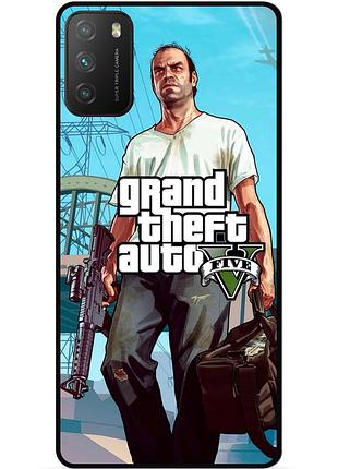 Силіконовий бампер чохол для xiaomi poco m3 з малюнком gta гта