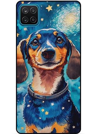 Силиконовый бампер чехол для samsung a22 с рисунком пес ван гог звездная ночь