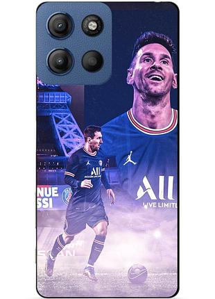 Силіконовий чохол бампер для motorola moto g15 з малюнком messi psg мессі