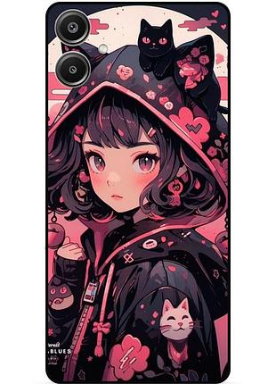 Силіконовий бампер чохол для samsung a07 з малюнком котики аніме