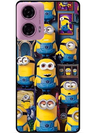 Силиконовый бампер чехол для motorola moto g24 с картинкой миньоны minion