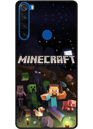 Силиконовый чехол бампер для xiaomi redmi note 8 игра майнкрафт minecraft