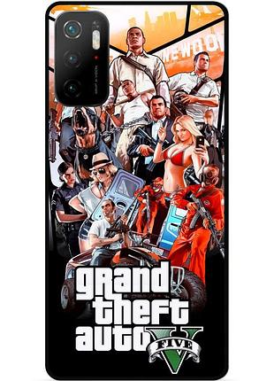 Силіконовий бампер чохол для xiaomi poco m3 pro з малюнком gta гта