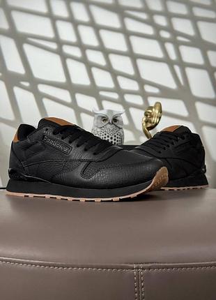 Чоловічі кросівки reebok classic leather black brown
