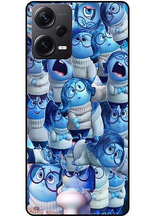 Чехол силиконовый бампер для xiaomi redmi note 12 pro 5g с рисунком головоломка печаль
