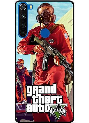 Силіконовий бампер чохол для xiaomi redmi note 8t з малюнком gta гта