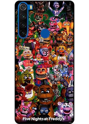 Силиконовый бампер чехол для xiaomi redmi note 8t с рисунком аниматроники freddy фредди