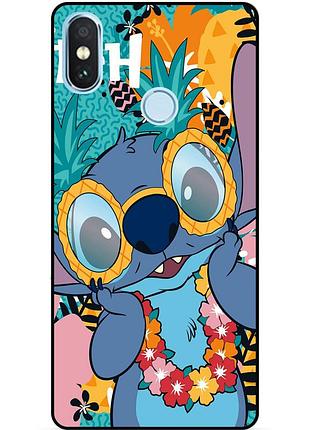 Силиконовый бампер чехол для xiaomi redmi note 5 с рисунком стич stitch