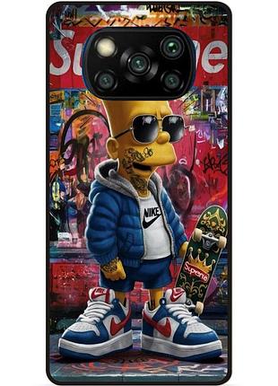 Силіконовий бампер чохол для xiaomi poco x3 з малюнком барт симпсон marvel simpsons