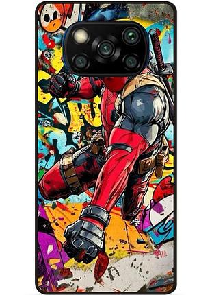 Чехол силиконовый бампер для xiaomi poco x3 с рисунком deadpool marvel дэдпул