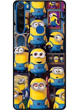 Силіконовий чохол бампер для xiaomi redmi note 8t з малюнком міньйони minion