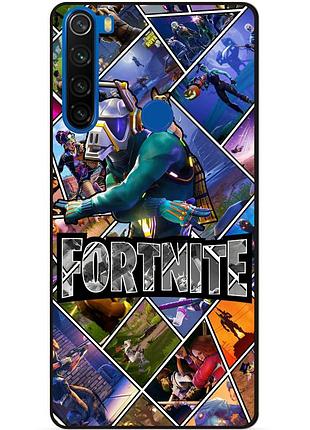 Силиконовый бампер чехол для xiaomi redmi note 8 с картинкой фортнайт fortnite