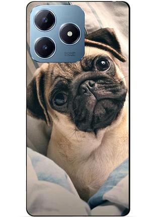 Чехол силиконовый бампер для realme c63 с рисунком фото мопс