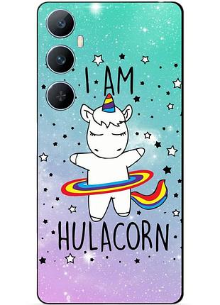Чехол силиконовый бампер для realme c65 с рисунком единорог пони