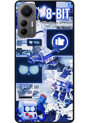 Силиконовый бампер чехол для xiaomi 12 lite с картинкой 8-бит бравл силовая лига 8-bit brawl