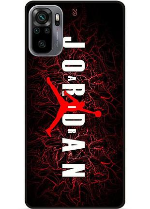 Чехол силиконовый бампер для xiaomi redmi note 10s с рисунком air jordan джордан