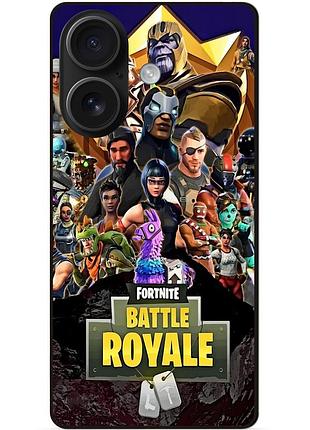 Чехол силиконовый бампер для iphone 16 с рисунком фортнайт fortnite