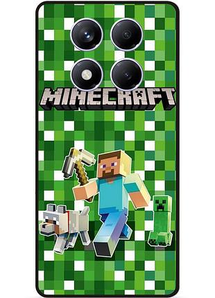 Силіконовий чохол бампер для xiaomi redmi note 14 pro 5g стів minecraft кріпер майнкрафт