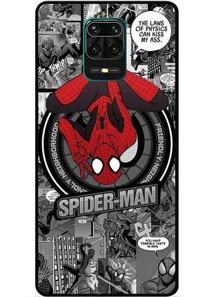 Силиконовый чехол бампер для xiaomi redmi note 9 pro с рисунком человек паук spider man