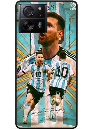 Силиконовый бампер чехол для xiaomi 13t с рисунком messi аргентина месси