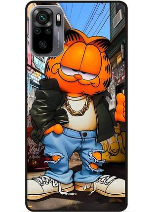 Чехол силиконовый бампер для xiaomi redmi note 10 с рисунком гарфилд marvel