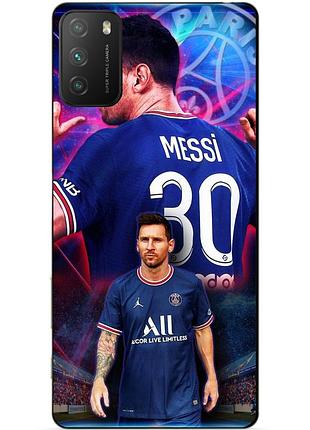 Силиконовый бампер чехол для xiaomi poco m3 с рисунком месси псж messi